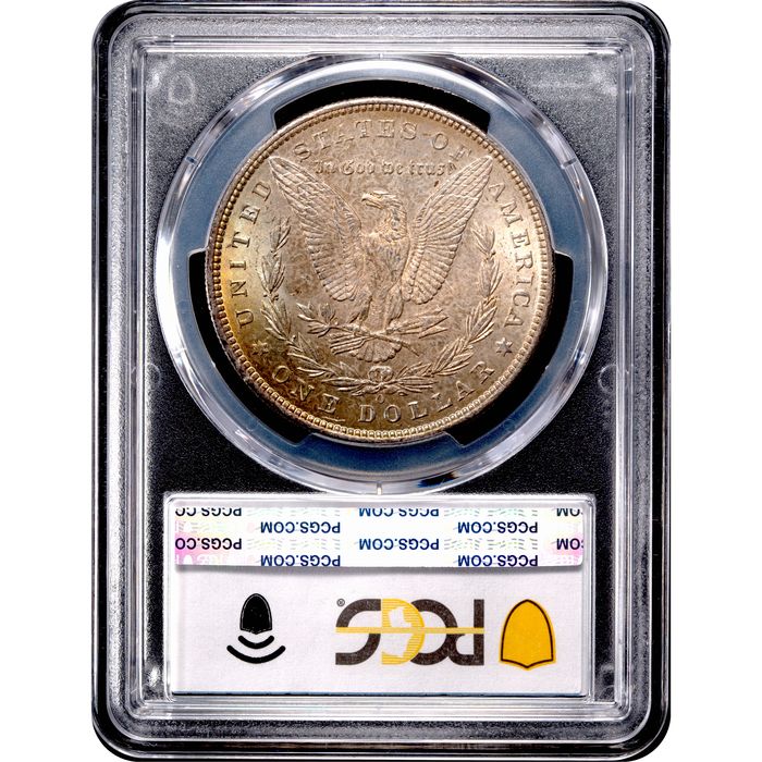 1885-O Morgan Dollar ($1) Rainbow Toner Reverse Slab Image