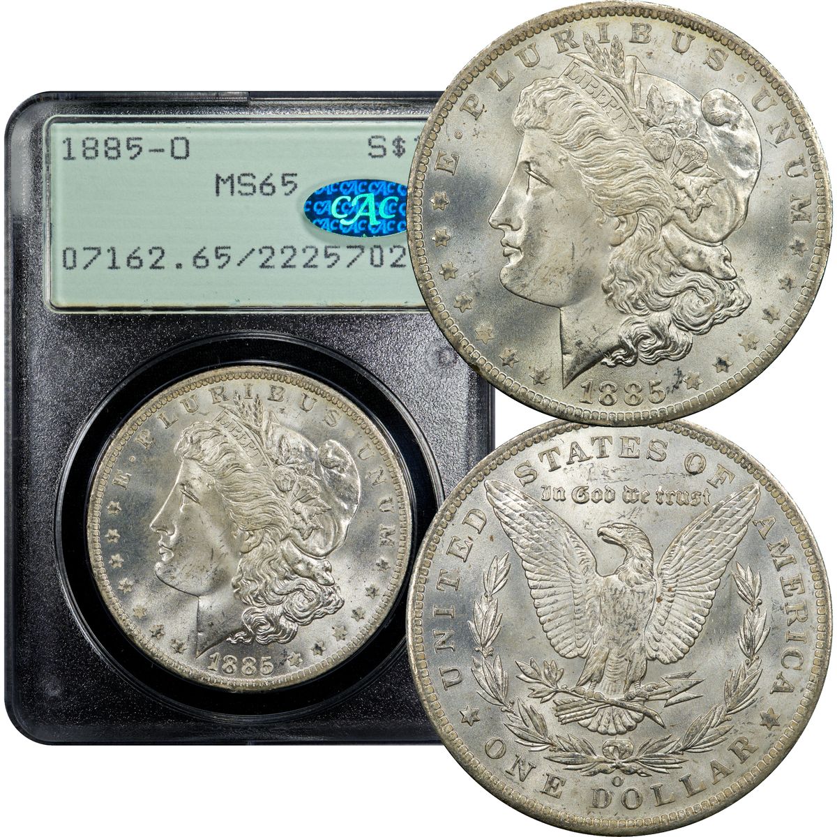 1885-O Morgan Dollar $1 Rattler PCGS MS65 CAC