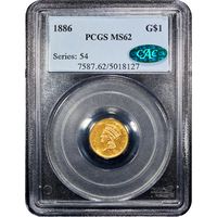 1886 Gold Dollar ($1) Obverse Slab Image