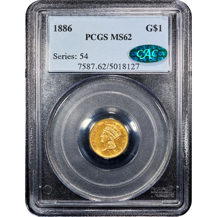 1886 Gold Dollar ($1) Obverse Slab Image