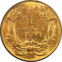 1886 Gold Dollar ($1) Reverse Image