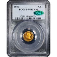 1886 Gold Dollar (G$1) Obverse Image