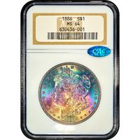 1886 Morgan Dollar ($1) Rainbow Toner Obverse Image