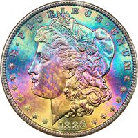 1886 Morgan Dollar ($1) Rainbow Toner Photo 3