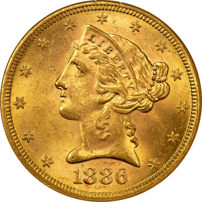 1886-S Liberty Gold Half Eagle ($5) Obverse Image