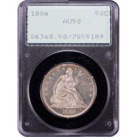 1886 Seated Liberty Half Dollar (50c) Rattler Obverse Image