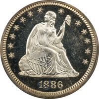 1886 Seated Liberty Quarter (25c) Photo 3