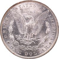 1887 Morgan Dollar ($1) Crescent Rainbow Toner Reverse Image