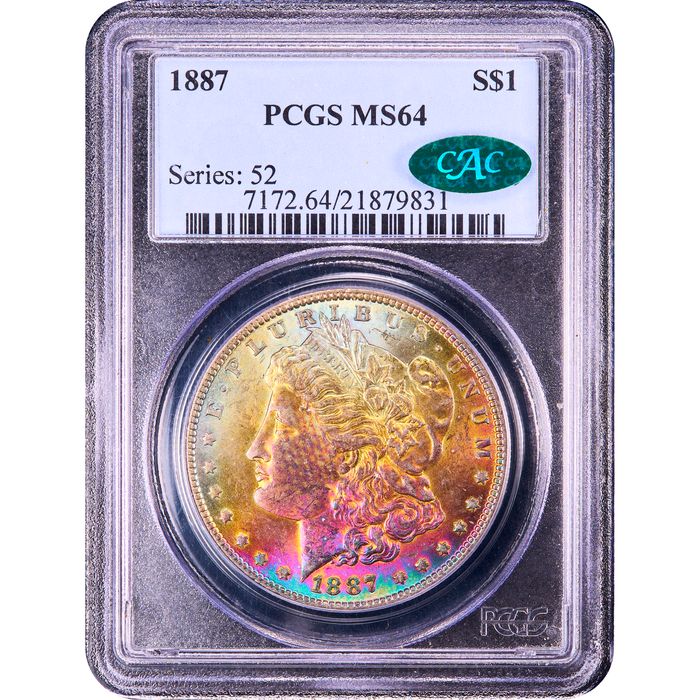 1887 Morgan Dollar ($1) Rainbow Toner Obverse Image