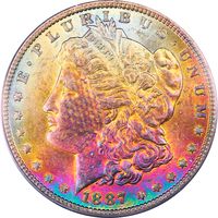 1887 Morgan Dollar ($1) Rainbow Toner Photo 3