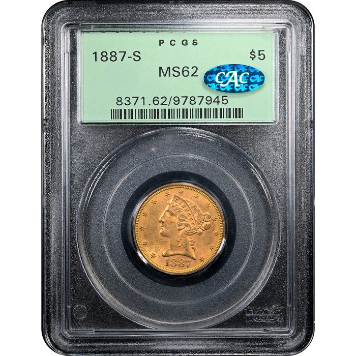 1887-S Liberty Gold Half Eagle ($5) OGH Obverse Slab Image