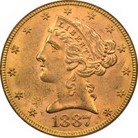 1887-S Liberty Gold Half Eagle ($5) OGH Obverse Image