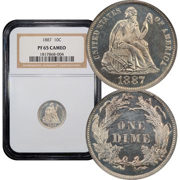 1887 Seated Liberty Dime (10c) Composite Image