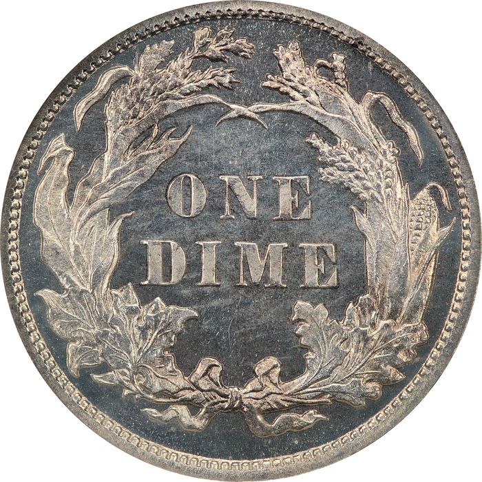 1887 Seated Liberty Dime (10c) Reverse Image