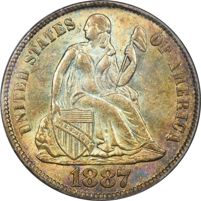 1887 Seated Liberty Dime (10c) Photo 3