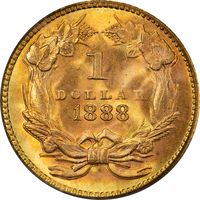 1888 Gold Dollar ($1) Reverse Image
