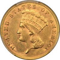 1888 Gold Three Dollars ($3) Obverse Image