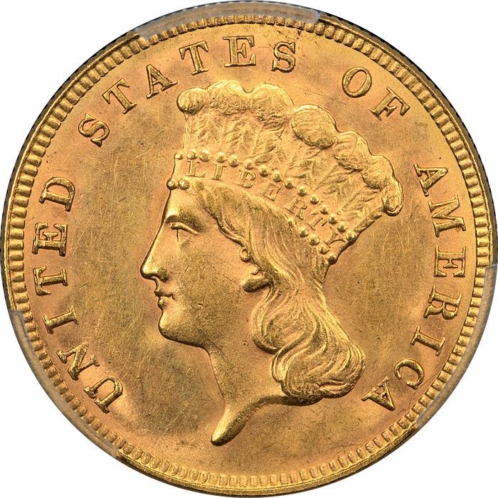 1888 Gold Three Dollars ($3) Obverse Image