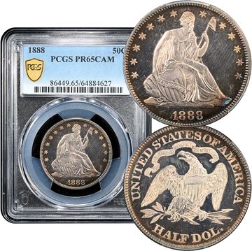 1888 Seated Liberty Half Dollar (50c) Composite Image