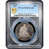 1888 Seated Liberty Half Dollar (50c) Obverse Slab Image