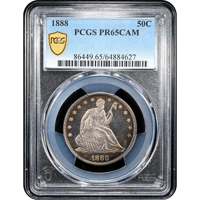 1888 Seated Liberty Half Dollar (50c) Obverse Slab Image