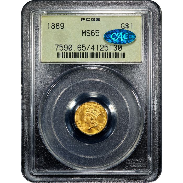 1889 Gold Dollar (G$1) OGH Obverse Slab Image