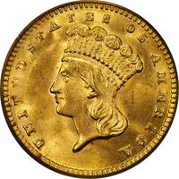 1889 Gold Dollar (G$1) OGH Obverse Image