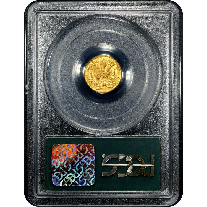 1889 Gold Dollar (G$1) OGH Reverse Slab Image