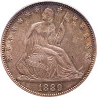 1889 Seated Liberty Half (50c) Photo 3