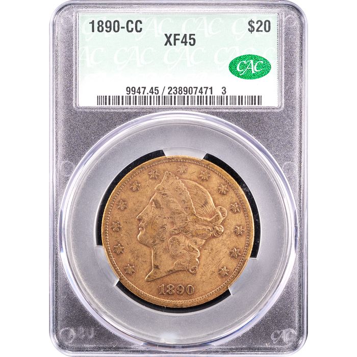 1890-CC Liberty Gold Double Eagle ($20) Obverse Slab Image