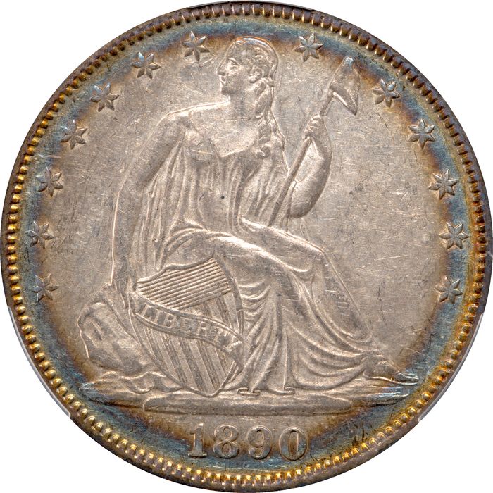 1890 Seated Liberty Half Dollar (50c) Photo 3