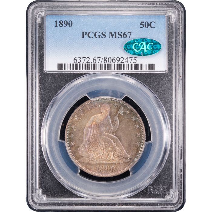 1890 Seated Liberty Half Dollar (50c) Obverse Slab Image