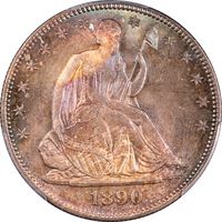 1890 Seated Liberty Half Dollar (50c) Obverse Image
