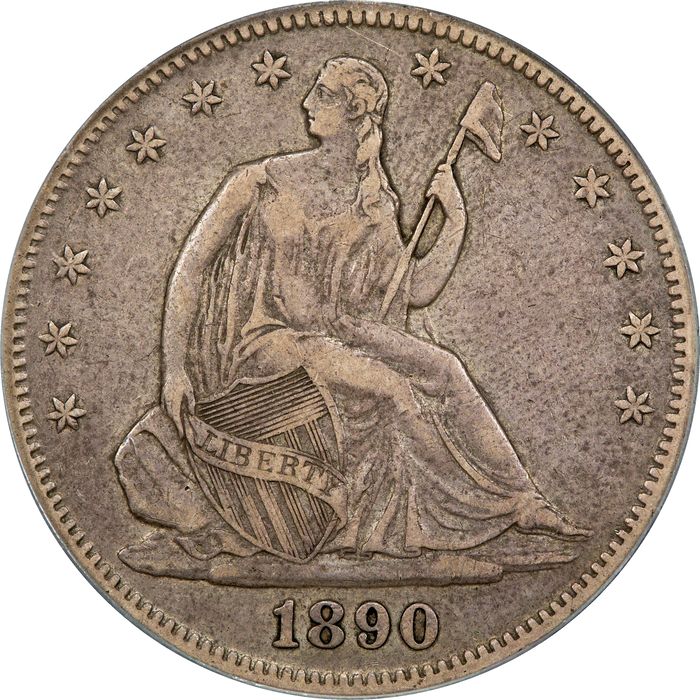 1890 Seated Liberty Half Dollar (50c) Photo 3