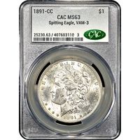 1891-CC Morgan Dollar ($1) VAM 3 Spitting Eagle Obverse Image