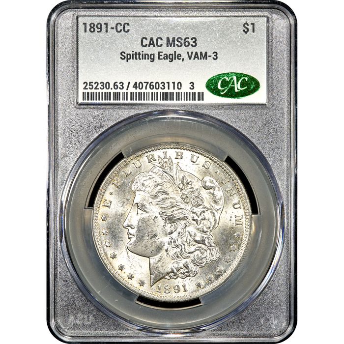 1891-CC Morgan Dollar ($1) VAM 3 Spitting Eagle Obverse Image