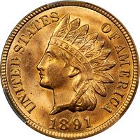 1891 Indian Cent (1c) Photo 3