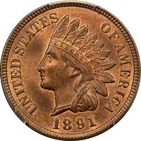 1891 Indian Cent (1c) Photo 3