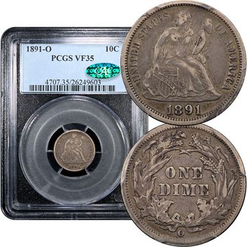 1891-O Seated Liberty Dime (10c) Composite Image