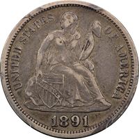 1891-O Seated Liberty Dime (10c) Obverse Image