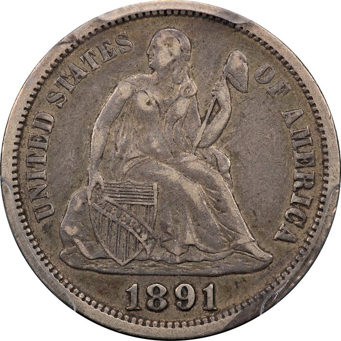 1891-O Seated Liberty Dime (10c) Obverse Image