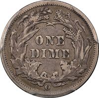 1891-O Seated Liberty Dime (10c) Reverse Image
