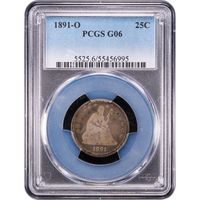 1891-O Seated Liberty Quarter (25c) Obverse Slab Image
