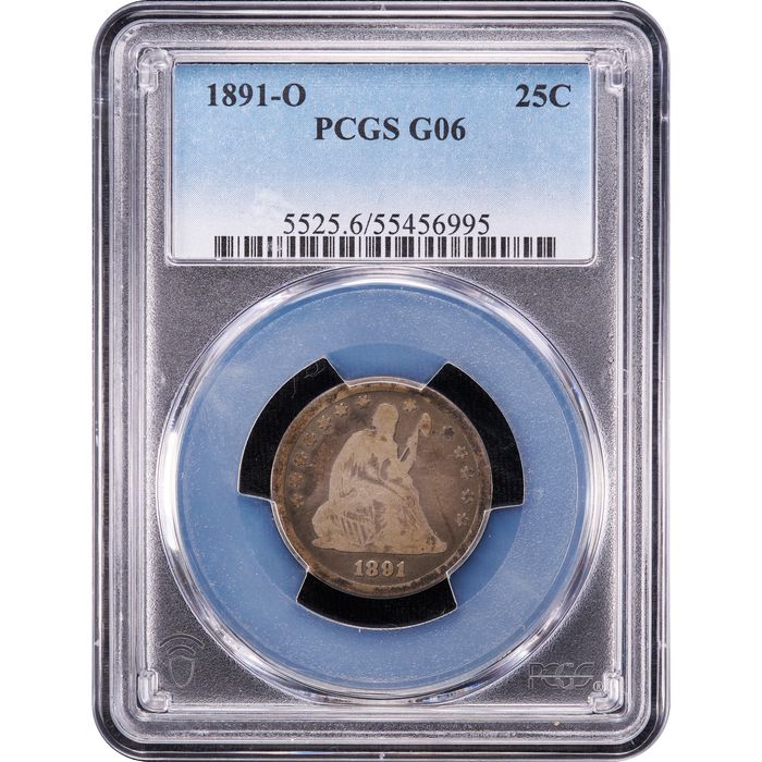 1891-O Seated Liberty Quarter (25c) Obverse Slab Image
