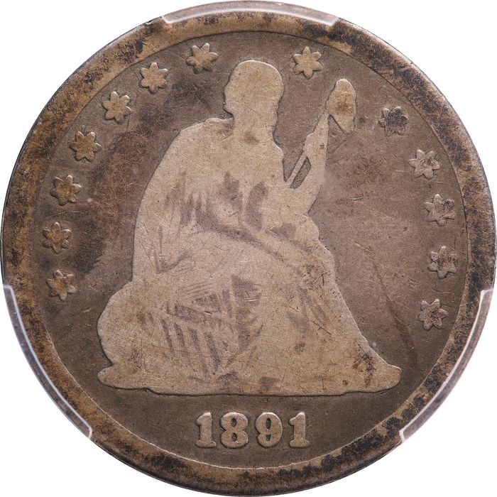 1891-O Seated Liberty Quarter (25c) Obverse Image