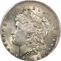 1891-S Morgan Dollar ($1) Error - Struck 10 Percent Off-Center Obverse Image