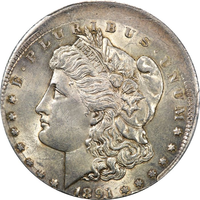 1891-S Morgan Dollar ($1) Error - Struck 10 Percent Off-Center Obverse Image