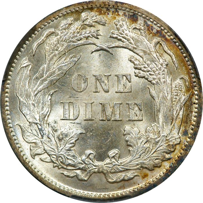 1891 Seated Liberty Dime (10c) Reverse Image
