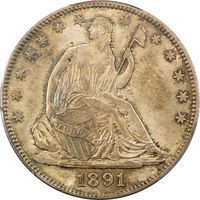 1891 Seated Liberty Half Dollar (50c) Obverse Image