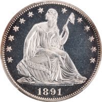 1891 Seated Liberty Half Dollar (50c) Photo 3